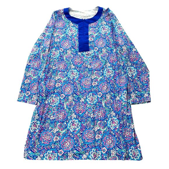 Coolibar Dresses & Skirts - Coolibar Shoreline Swim Cover-Up Dress 3X Blue UPF 50+ Zip Pockets Long Sleeve